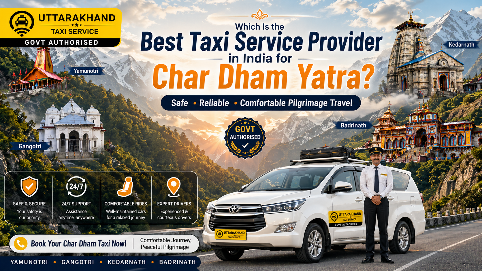 Best Taxi Service Provider in India for Char Dham Yatra